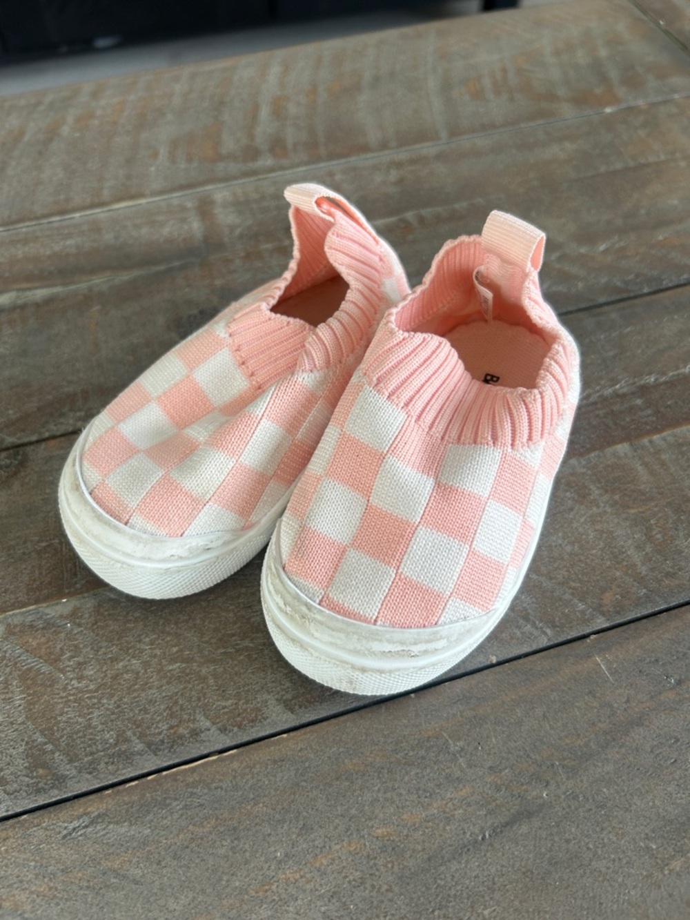 Toddler Pink and White Checkered Shoes